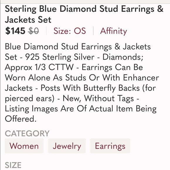 FLASH SALE. GORGEOUS BLUE DIAMONDS 💎 EARRINGS. 2 PIECE SET. - Picture 8 of 8